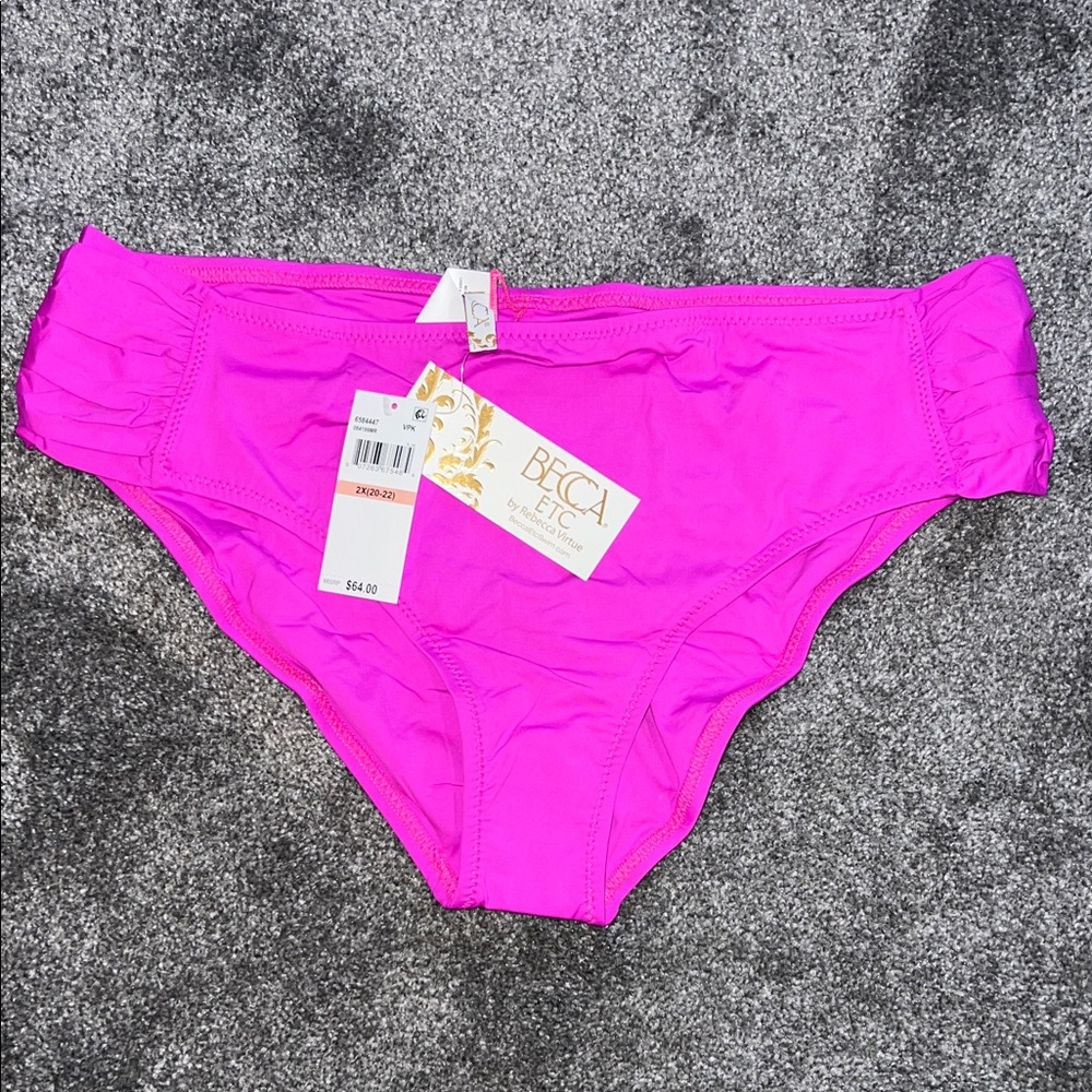 Becca ETC by Rebecca Virtue Hot Pink Bikini Bottoms Women’s Size 2X